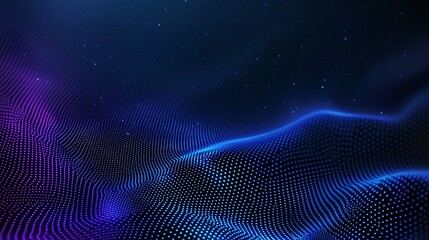 A mesmerizing abstract background featuring dynamic waves of light in shades of blue and purple. Perfect for tech, creative projects, and digital presentations.
