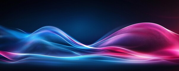 A mesmerizing blend of blue and pink light waves flowing seamlessly in a dynamic pattern, creating a captivating visual experience, perfect for backgrounds or creative projects.