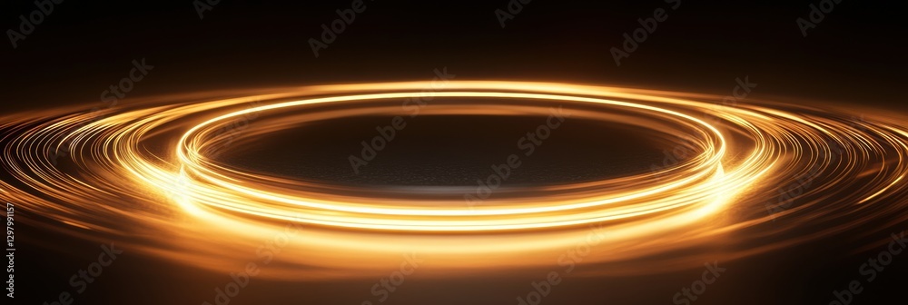 Leinwandbilder vibrant circular light patterns resembling a cosmic phenomenon in a dark background. generative ai
