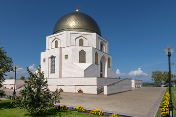 Bolgar, Tatarstan, Russia. Bolgar State Historical and Architectural Museum-Reserve. Memorial sign in honor of the adoption of Islam by the Volga Bulgars in 922