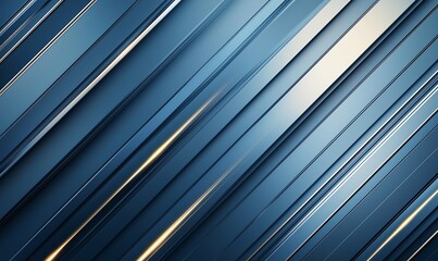 Obraz premium A modern abstract background featuring sleek blue stripes and subtle golden highlights. Ideal for technology, design, or digital art projects requiring a fresh and dynamic look.