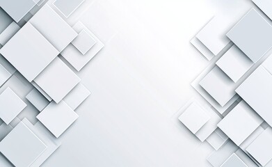 Fototapeta premium A modern abstract design featuring overlapping white squares on a soft gradient background