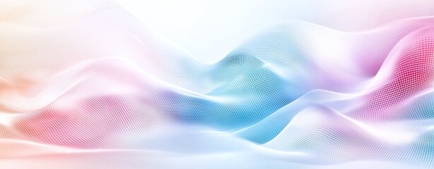 Obraz premium A soft, ethereal background featuring flowing waves of pastel colors. Ideal for use in design projects, providing a calming and modern aesthetic.