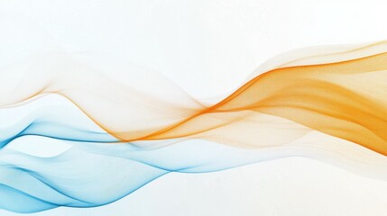 Obraz premium Abstract orange, blanc, and blue background with waves - Generative Ai