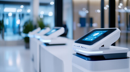 A high-tech call center with robotic agents designed to tackle customer issues instantly, powered by sophisticated AI and NLP algorithms, offering quick and reliable assistance to