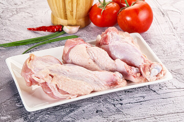 Raw turkey shoulder wing for cooking