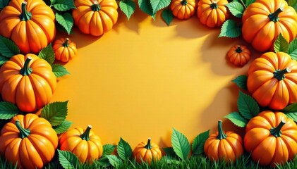 Pumpkin patch background with playful typography, happy, seasonal, festive