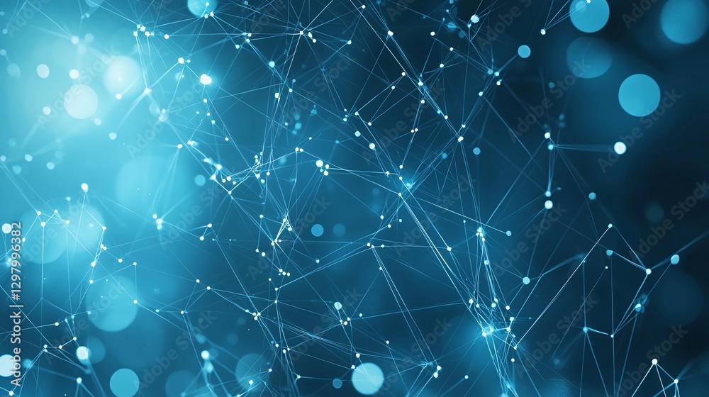 Poster a vibrant abstract digital background featuring interconnected lines and glowing dots. ideal for sho