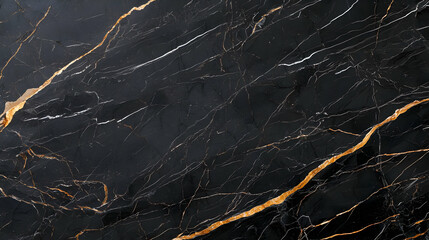 Elegant Black Marble Texture With Golden Veins And White Specks In Dark Background