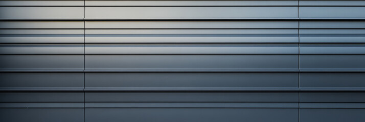 Modern architectural wall design with horizontal metal panels in urban setting
