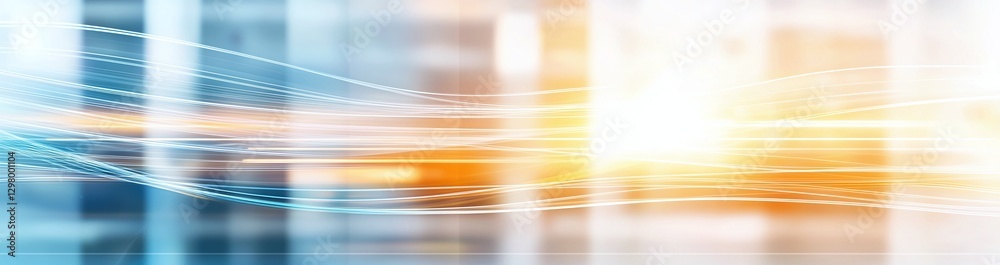 Poster abstract technological background featuring luminous lines and soft colors. this dynamic image conve