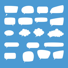 Set of speech bubbles. blank empty cartoon chatting box. message box. comic speech bubbles. text boxes. speech clouds