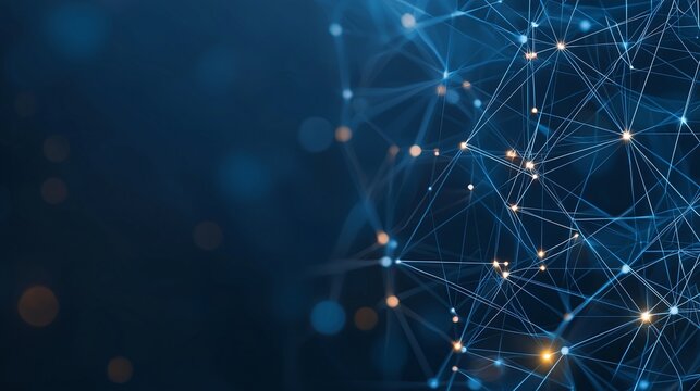 Abstract technology background featuring interconnected lines and dots, creating a network of data and connectivity. Ideal for illustrating digital innovation and communication.