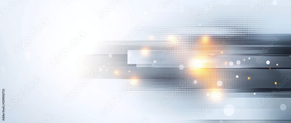 Poster an abstract image showcasing dynamic light trails against a soft gradient background, symbolizing sp