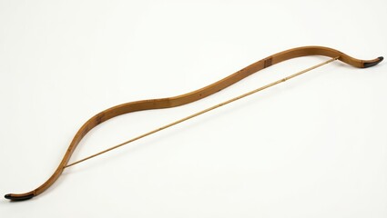 Yumi. Traditional wooden bow isolated, archery equipment, sport tool s