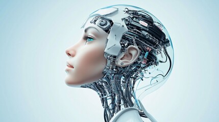 A portrait of a robot-human hybrid, AI-generated details, 8K