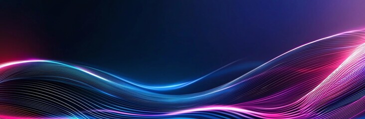 Dynamic abstract background featuring vibrant waves of blue and pink light