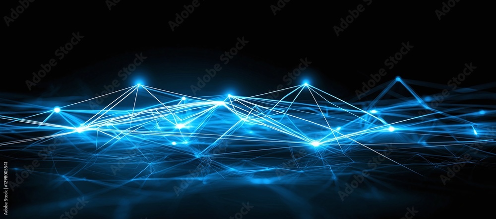 Aufkleber futuristic digital background featuring blue glowing lines and nodes, representing connectivity and 