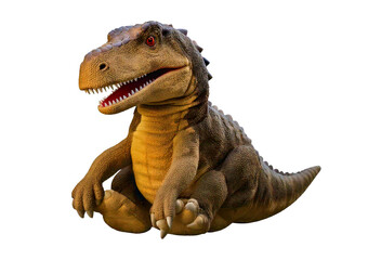 Fototapeta premium A cute dinosaur toy, isolated on a transparent or white background.