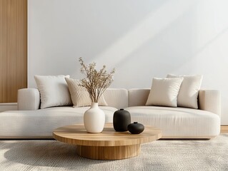 Elegant living room decor modern home interior design cozy environment bright viewpoint minimalist concept