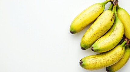 Fresh Yellow Bananas on White Background for Healthy Lifestyle