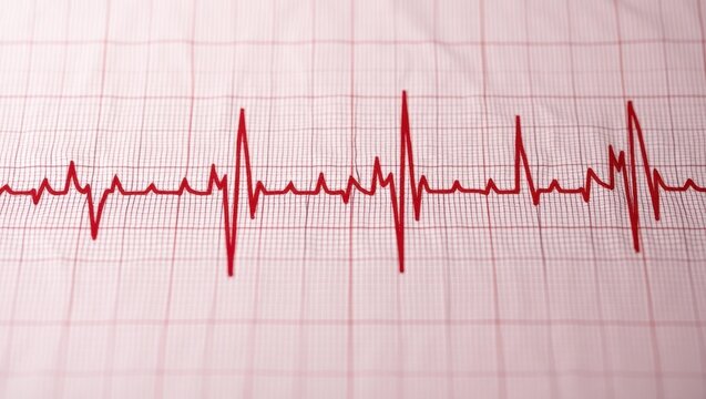 Corrected Qt Interval. Red lines are on ecg line