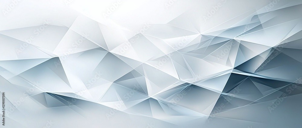 Poster this image features a captivating abstract composition of light blue and white geometric shapes, cre