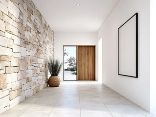 Modern interior design showcase minimalist hallway contemporary architecture bright and airy space aesthetic viewpoint
