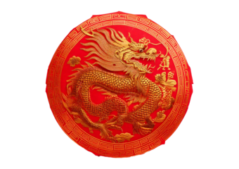 Dragon design ang pao for chinese new year celebration isolated on a transparent or white background.