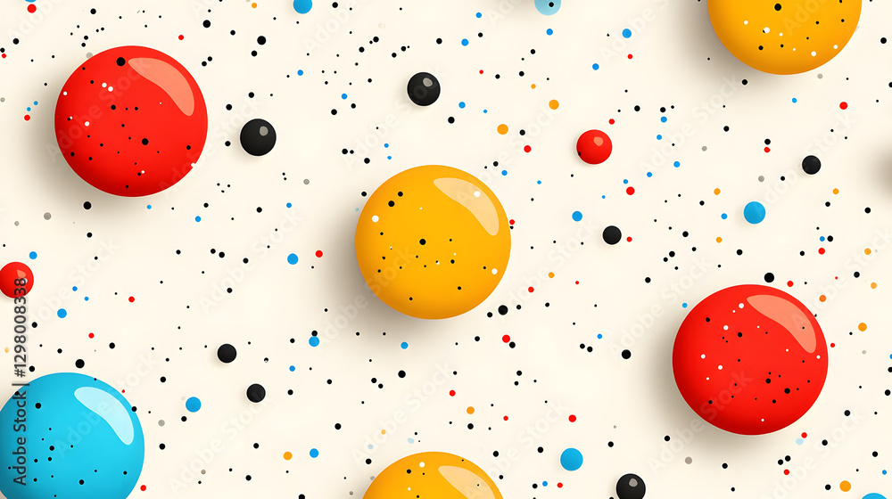 Aufkleber Colorful paint blobs on a textured background with splatters