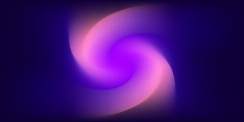 Glowing abstract swirl shape with futuristic rough texture on dark purple background. Subtle gradient design and noise effect, suitable for posters, banners, wallpapers and digital backgrounds.
