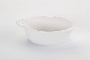 White ceramic empty bowl dishware