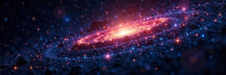 Obraz premium Sparkling starfield against the black of space , blacknight, silhouette, stellar