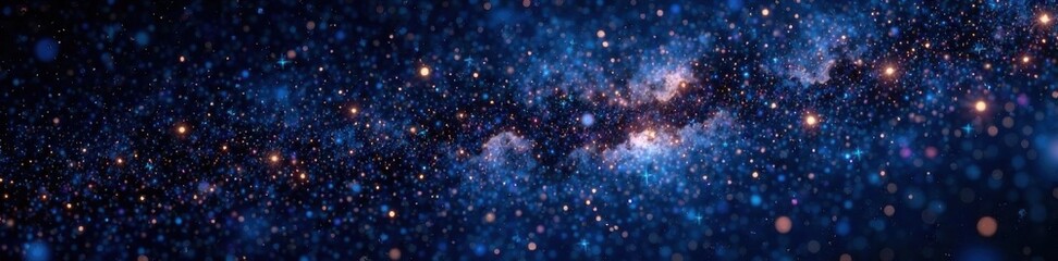 Fototapeta premium Sparkling starfield on a deep black background with constellations, cosmic, constellation, void