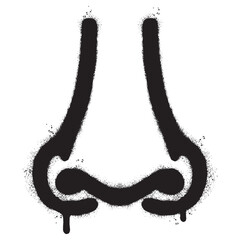 Spray Painted Graffiti nose icon isolated on white background. vector illustration.