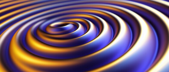 Naklejka premium Colorful spiral pattern swirling with blue and gold hues in a captivating design for artistic backgrounds