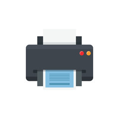 Printer icon in flat style. Office machine vector illustration on isolated background. Printout sign business concept.