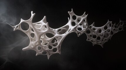 Digital art piece that appears to be a 3d rendering of a futuristic structure. the structure is made up of multiple layers of interconnected lines and shapes, creating a complex and intricate design.