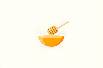 Illustration of a bowl of honey with a honey dipper for natural sweetness
