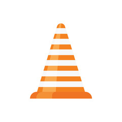 Traffic cone icon in flat style. Safety obstacle vector illustration on isolated background. Construction barrier sign business concept.