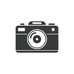 Camera icon in flat style. Photography equipment vector illustration on isolated background. Photo sign business concept.