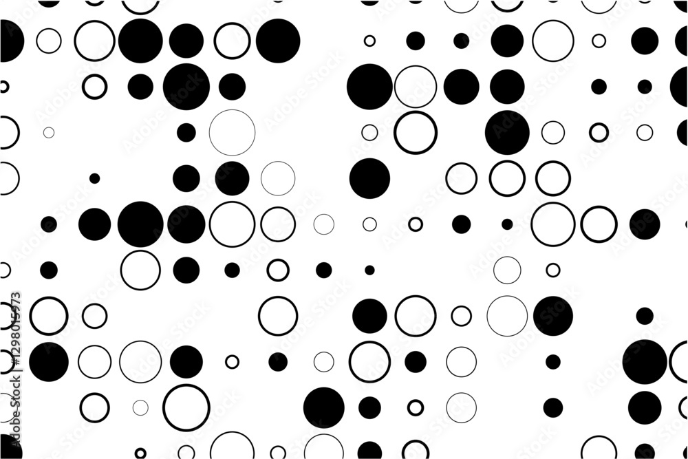 Aufkleber geometric pattern combining missing circles and black accents
