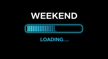 Weekend Loading Bar Graphic Design: Anticipation of Relaxation and Fun