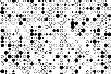Geometric pattern combining missing circles and black accents