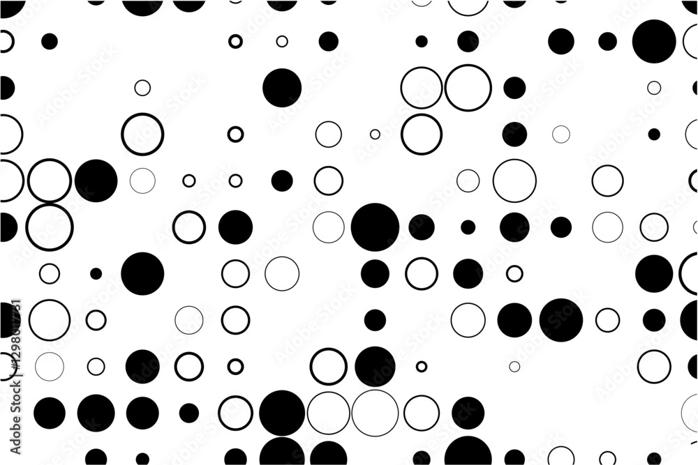 Aufkleber Geometric pattern combining missing circles and black accents
