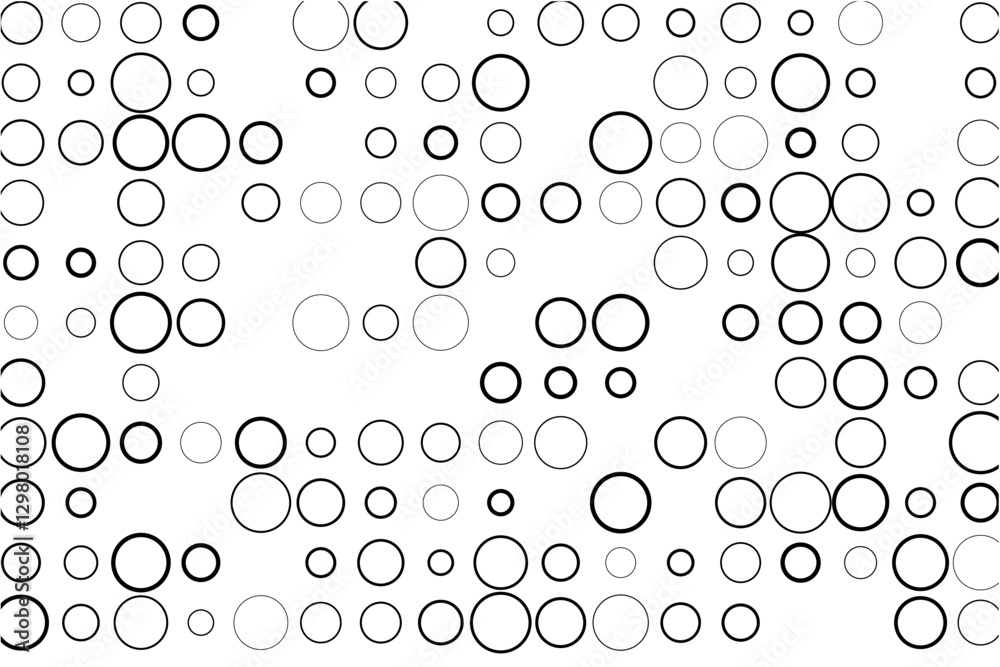 Poster Abstract grid with randomly missing circles on white
