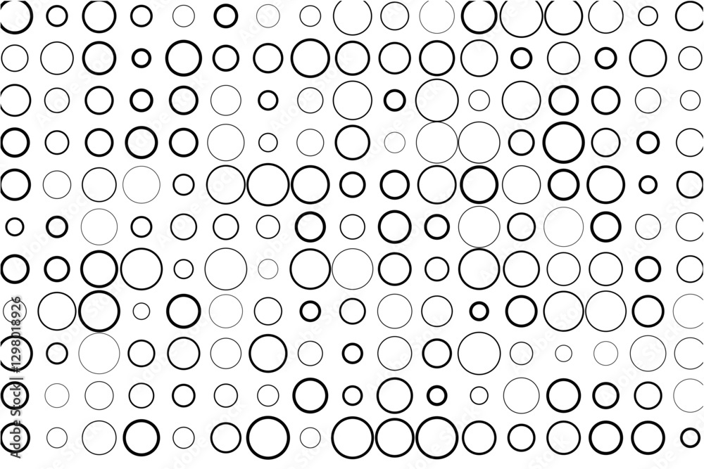 Poster Minimalist pattern of randomized circles in grid