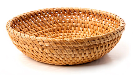 wicker basket isolated on white