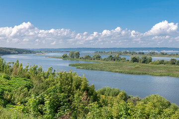 Obraz premium Russian landscape with Volga river on a sunny day. Bolgar, Tatarstan, Russia
