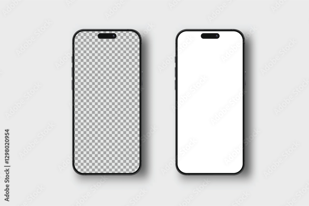 Canvas Prints 3d smartphone digital device mockup with blank screen isolated on background. realistic, high qualit